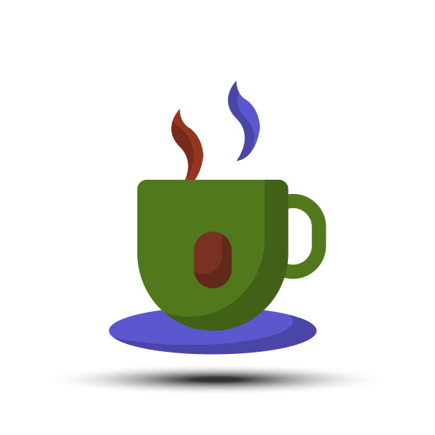 简单的咖啡平面图标，食品和饮料的相关概念上的白色背景图片下载