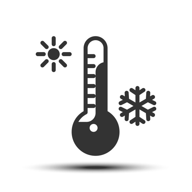 简约温度图标：冷热天气概念图片下载