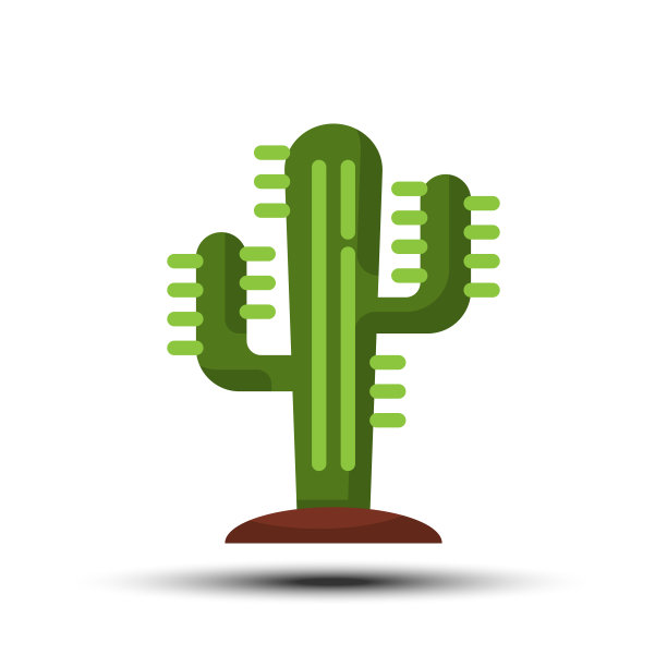 简单的仙人掌平面图标，白色背景上的植物和树的相关概念图片下载