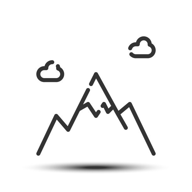 简单的山轮廓图标，白色背景上的山和自然相关的概念图片下载