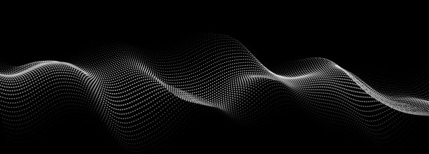 黑色背景上的粒子波。技术背景。为演示模式。矢量图图片下载