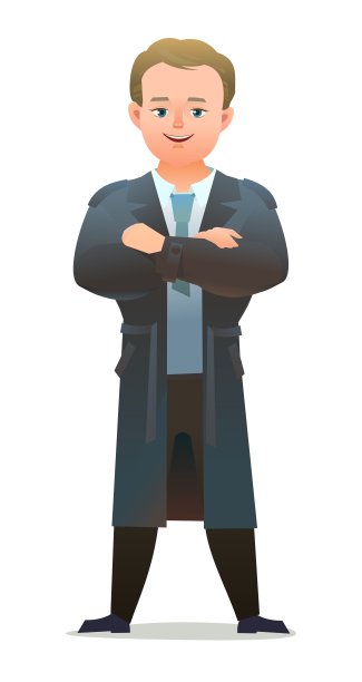 穿着秋斗篷的小男孩。少年在雨中穿暖和的衣服。开朗的人。站立姿势。漫画风格的平面设计。单个的字符。插图孤立在白色背景上。向量图片下载