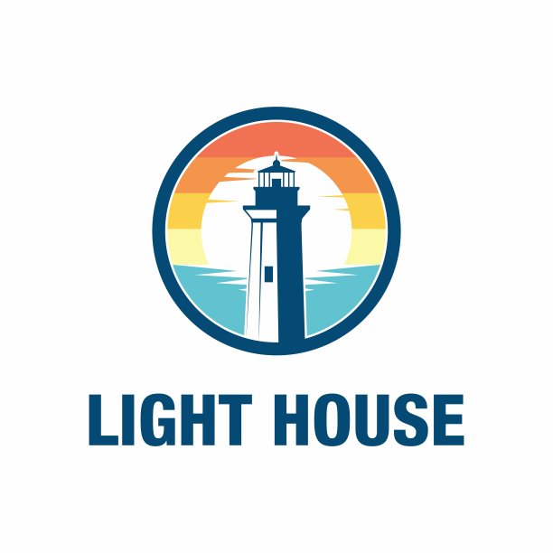灯塔图标模板设计。矢量插图。图片下载