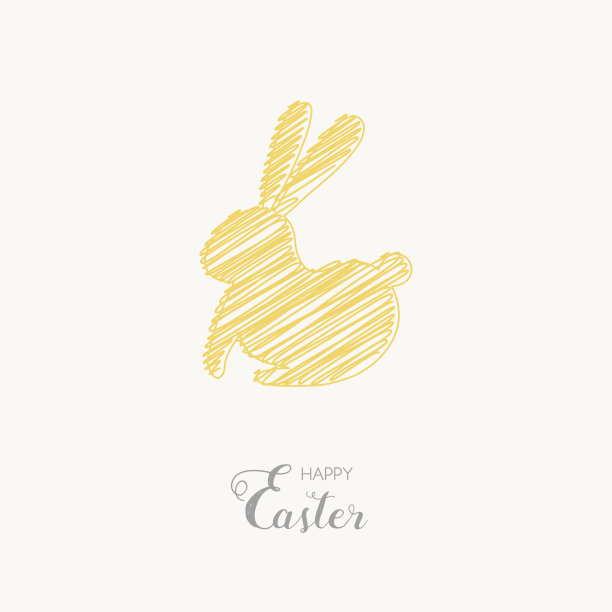 复活节快乐。带有抽象兔子的贺卡。向量图片下载
