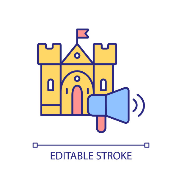 意识到建筑遗产RGB颜色图标图片下载