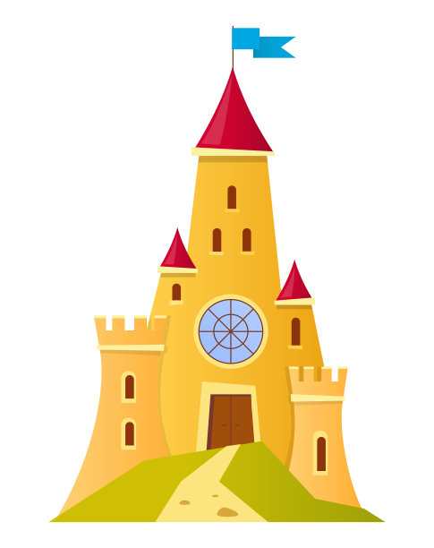 魔法城堡-现代平面设计风格的对象图片下载