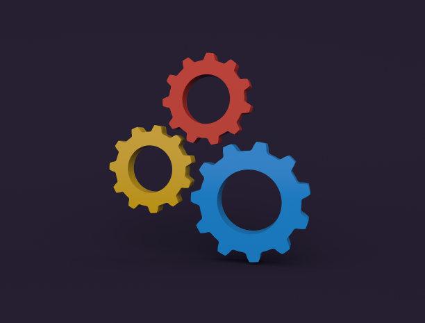 齿轮3D图标，平面设计最好的3D插图图标logo设计图片下载