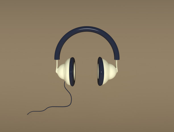 耳机图标孤立BG 3D渲染图像高清图片下载