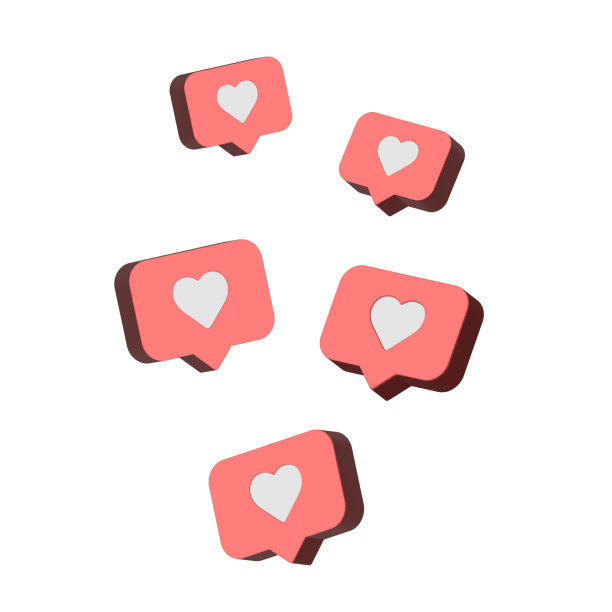 白色背景上的3d心形社交网络。高质量的插图。图片下载