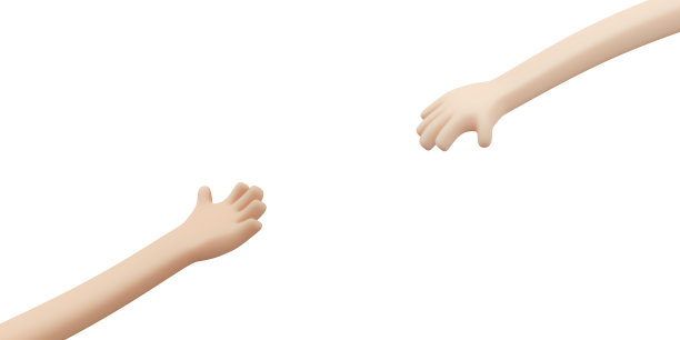 3D渲染的手，互相帮助的概念，支持团结和团队合作。3D渲染插图卡通风格。图片下载