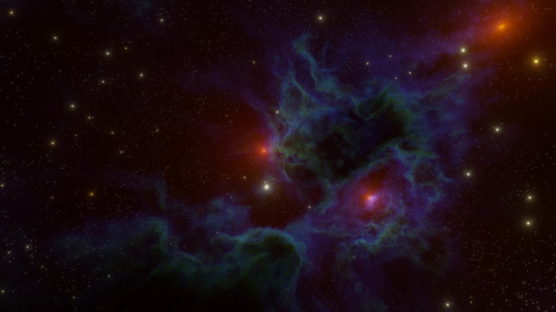 深空的三维彩色星云图片下载