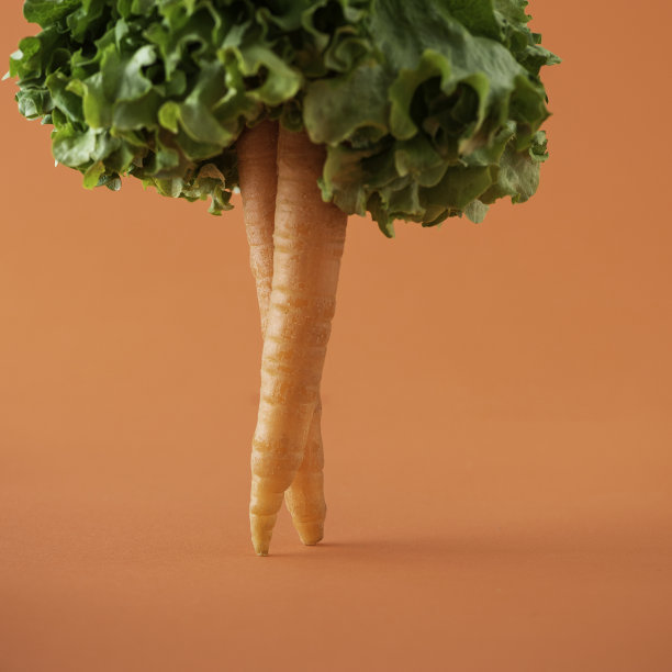 橙色背景下的胡萝卜创意照片图片下载