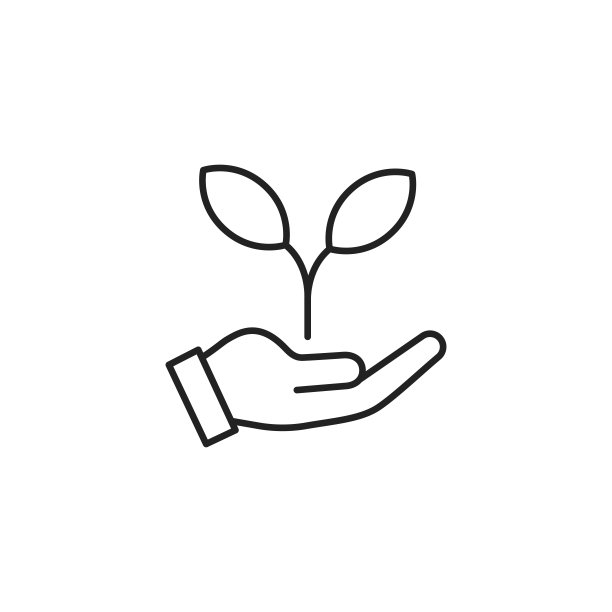 手持植物图标。环境保护。高质量的黑色矢量插图。图片下载