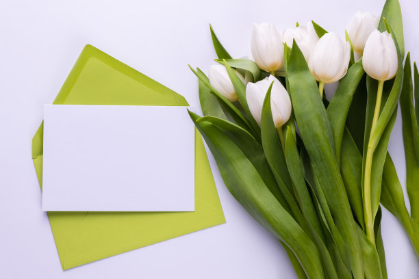 空白设计贺卡或邀请信封。春天节日的概念。图片下载