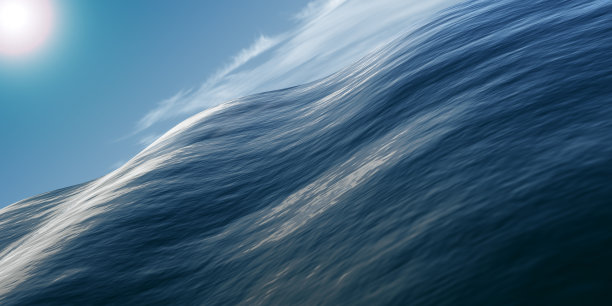 带有地平线的弯曲海面图片下载