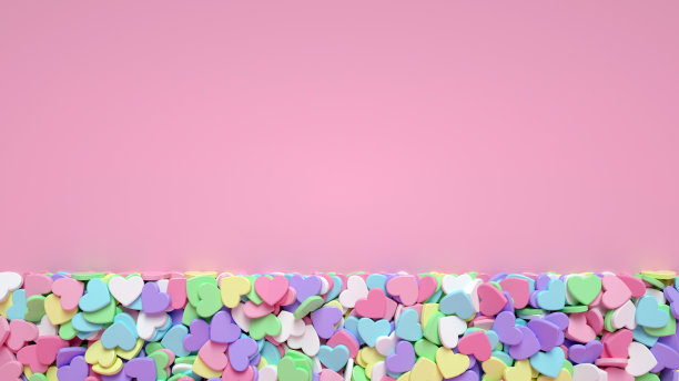 彩色的心空的空间背景- 3D插图图片下载