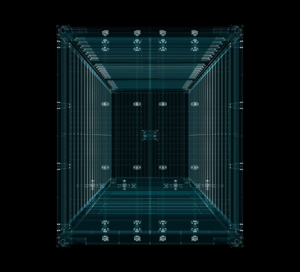 货运集装箱全息图。运输与科技概念图片下载