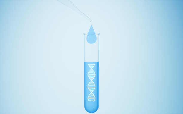 试管里的DNA, 3d渲染。图片下载