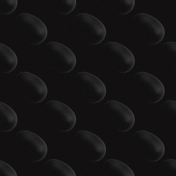 无缝图案的一半黑巧克力复活节彩蛋在黑色的背景，单色，剪影，低调。图片下载