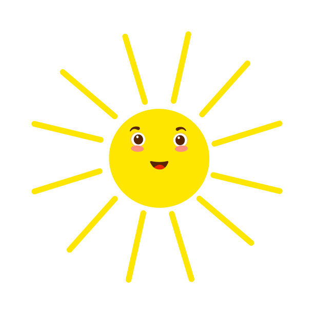 卡通微笑的太阳-为婴儿保育室，海报，卡片，衣服的设计插图图片下载