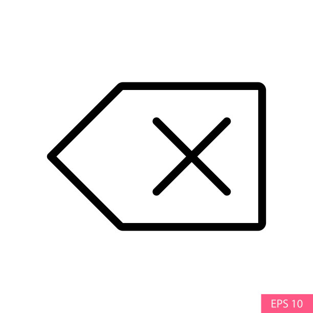 退格键矢量图标在直线风格设计的网站设计，应用程序，UI，孤立在白色背景。可编辑的中风。EPS 10矢量插图。图片下载