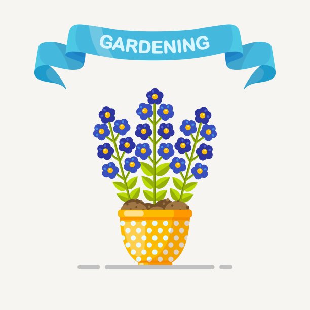 花盆中的花。在植物花盆中开花的植物。自然概念。矢量设计图片下载