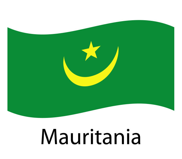 在矢量插图的毛里塔尼亚旗帜图片下载