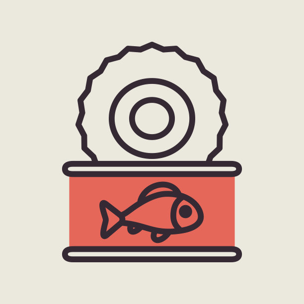 Fish保存矢量图标。农场动物标志图片下载