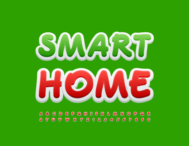 矢量现代概念智能家居。手写字母字母和数字集图片下载