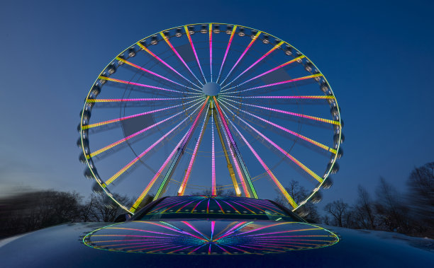 游乐场上的摩天轮图片下载