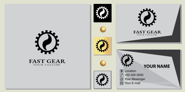 快速齿轮溢价模板优雅的名片矢量eps 10图片下载