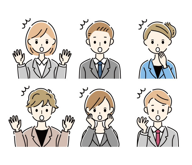 一群有问题的商人和女商人。图片下载