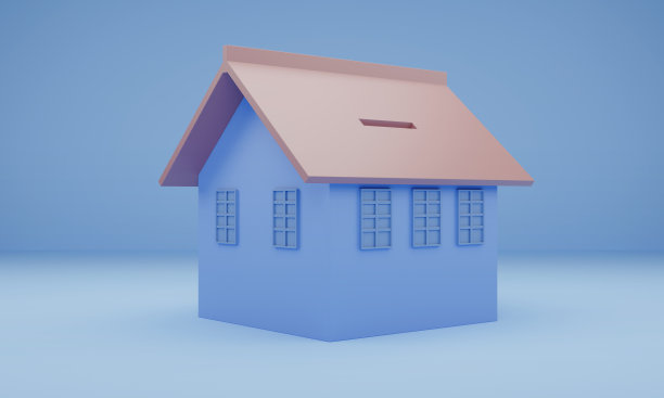 蓝色背景的房子图片下载