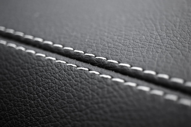 详细图像的汽车皮革褶皱缝工作背景照片图片下载