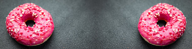 甜甜圈粉色甜甜点糖霜新鲜餐食品减肥小吃桌上拷贝空间食品背景质朴的顶视图图片下载