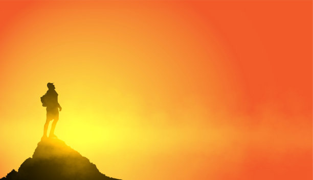 剪影人以峰为成功理念图片下载