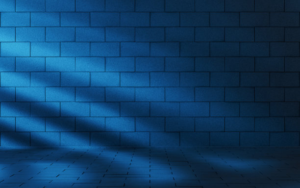 暗色砖房透光进来，3d渲染。图片下载