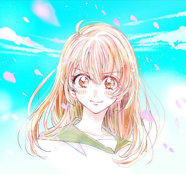 一个女学生在水手服的插图图片下载