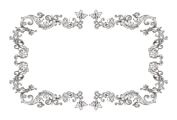 矢量水平装饰框架在巴洛克维多利亚复古风格图片下载