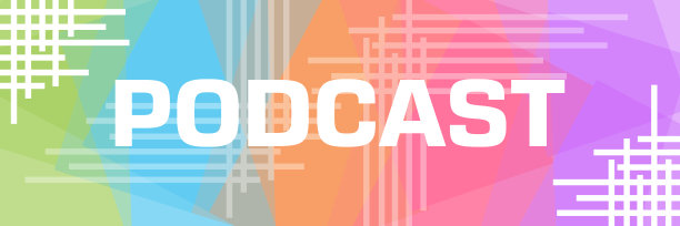 播客彩色三角形背景线角水平图片下载