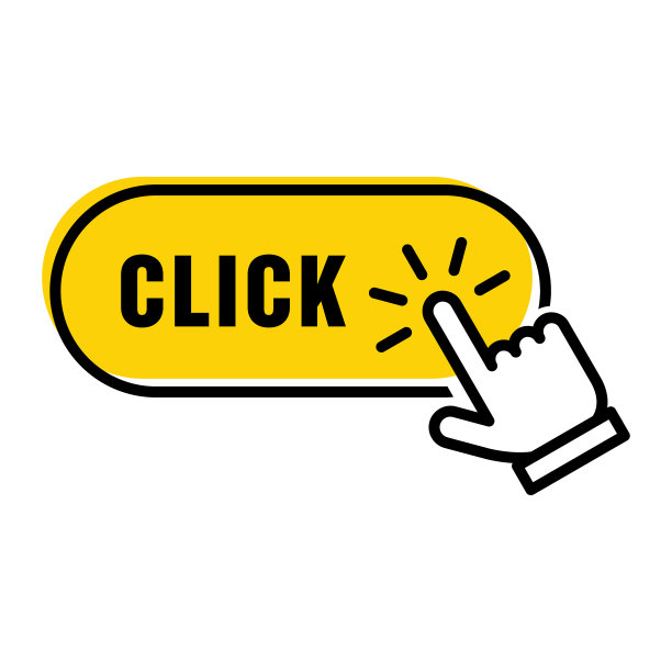 带有手指针图标的点击此处按钮图片下载