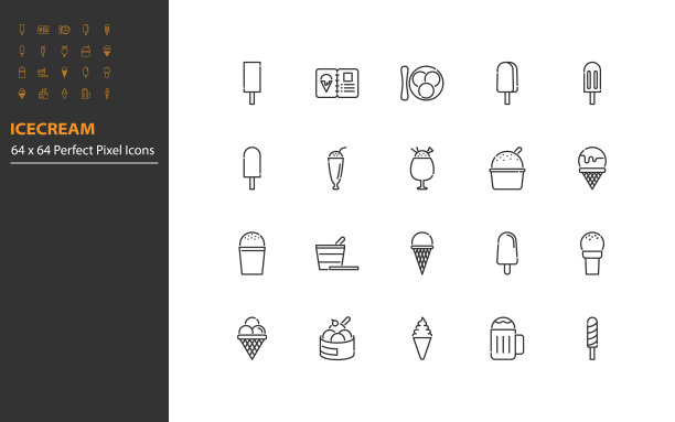 冰淇淋系列图标集，冷，夏图片下载