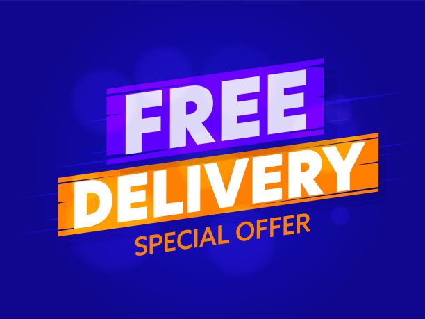 销售横幅与免费送货特别优惠图片下载