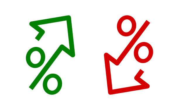 百分比向下和向上的图标图片下载