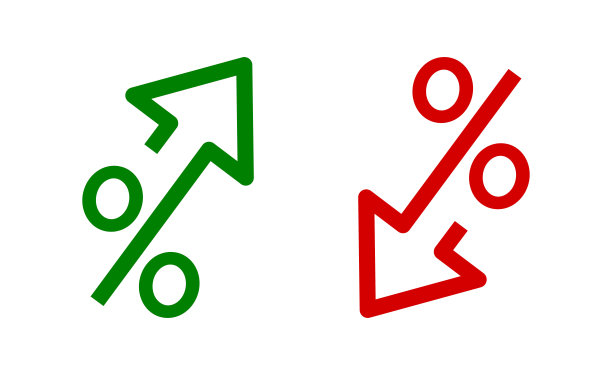 百分比向下和向上的图标图片下载