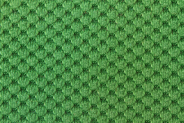 一个绿色的羊毛布纹理在一个近距离的观点图片下载