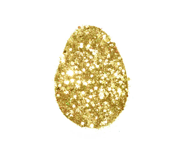 复活节彩蛋是用白色背景上的金光闪闪的星星做成的图片下载