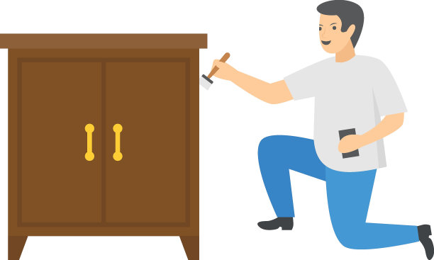 橱柜概念，厨房和衣柜矢量颜色图标设计，工艺职业符号，爱好和艺术作品标志，创意人股票插图图片下载