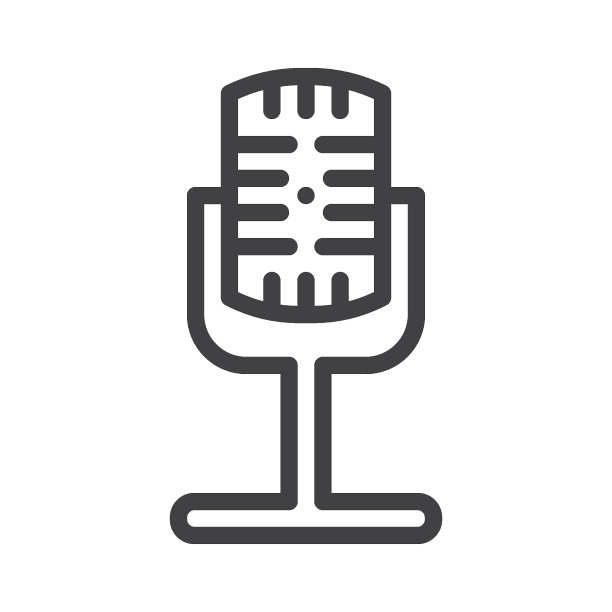 录音麦克风线性图标图片下载