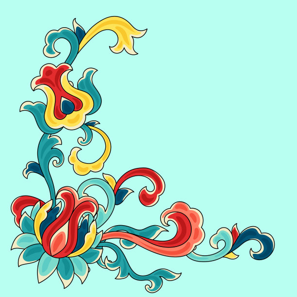 中国传统陶瓷装饰框。东方传统花瓷陶饰。图片下载